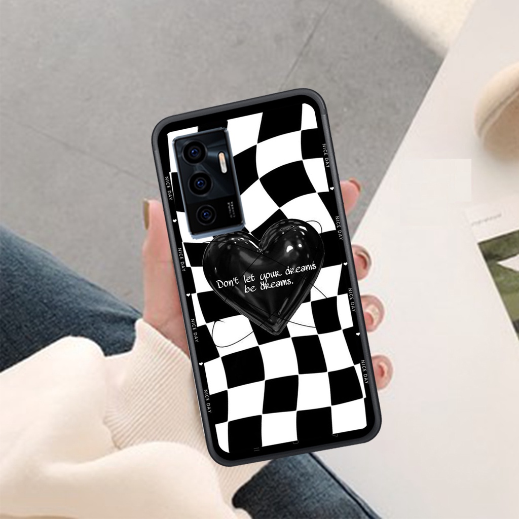 Ốp Lưng VIVO Y21 - Y21S - Y33S - Y15S,  In Hình &quot;Black Heart&quot; Phong Cách Đẹp.