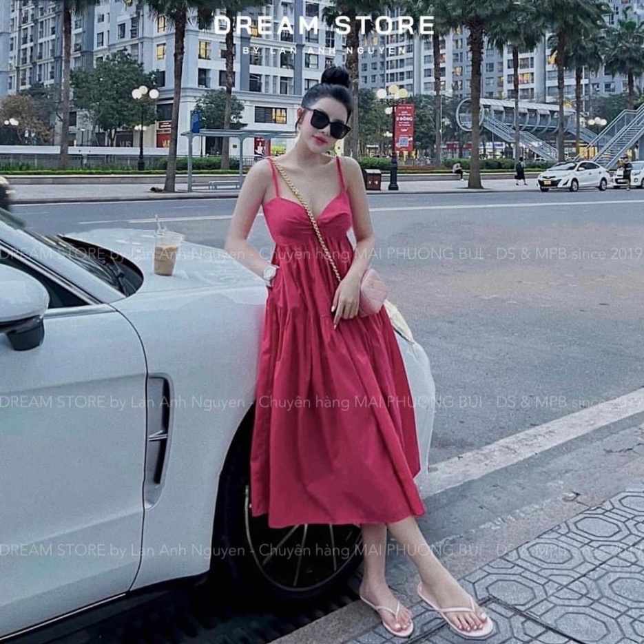 đầm maxi 2 dây dáng cao cup ngực closet, váy 2 dây đi biển , mặc ở nhà bầu bí thoải mái hàng đẹp trendy - nội y xanh