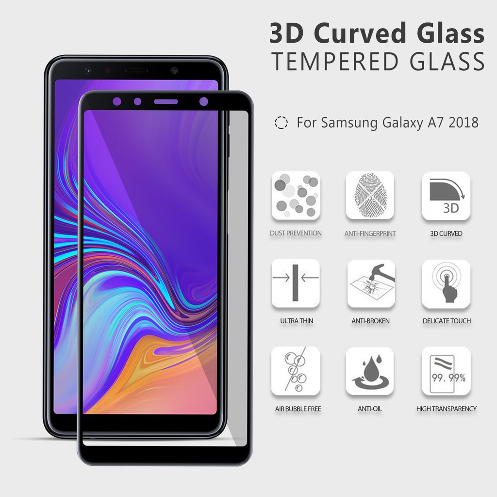 Kính cường lực Samsung Galaxy A7 2018 , A9 2018 , A8 star , C9 pro full màn hình 9D / 10D tặng kèm giấy lau