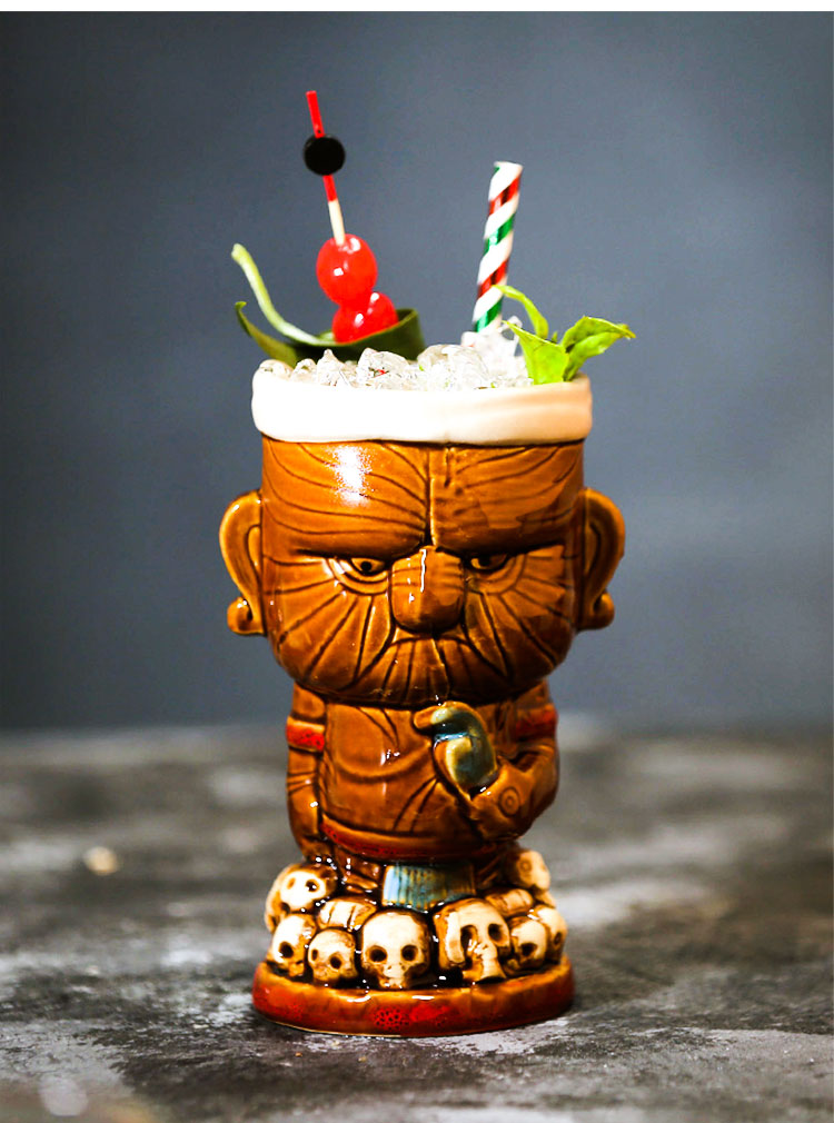 Cốc Sứ Uống Cocktail Hình Samurai Tiki Phong Cách Hawaii Sáng Tạo