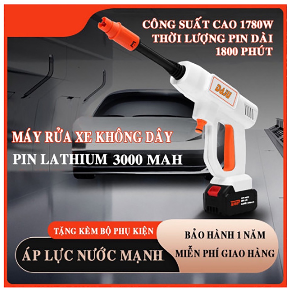 Máy rửa xe cao áp - sử dụng pin cao câp - siêu bên - mạnh - sử dụng lâu