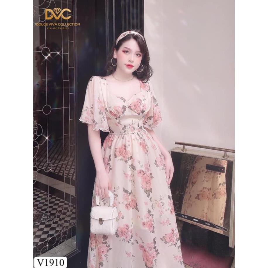 váy maxi hoa kèm turban V1910 - Đẹp Shop DVC