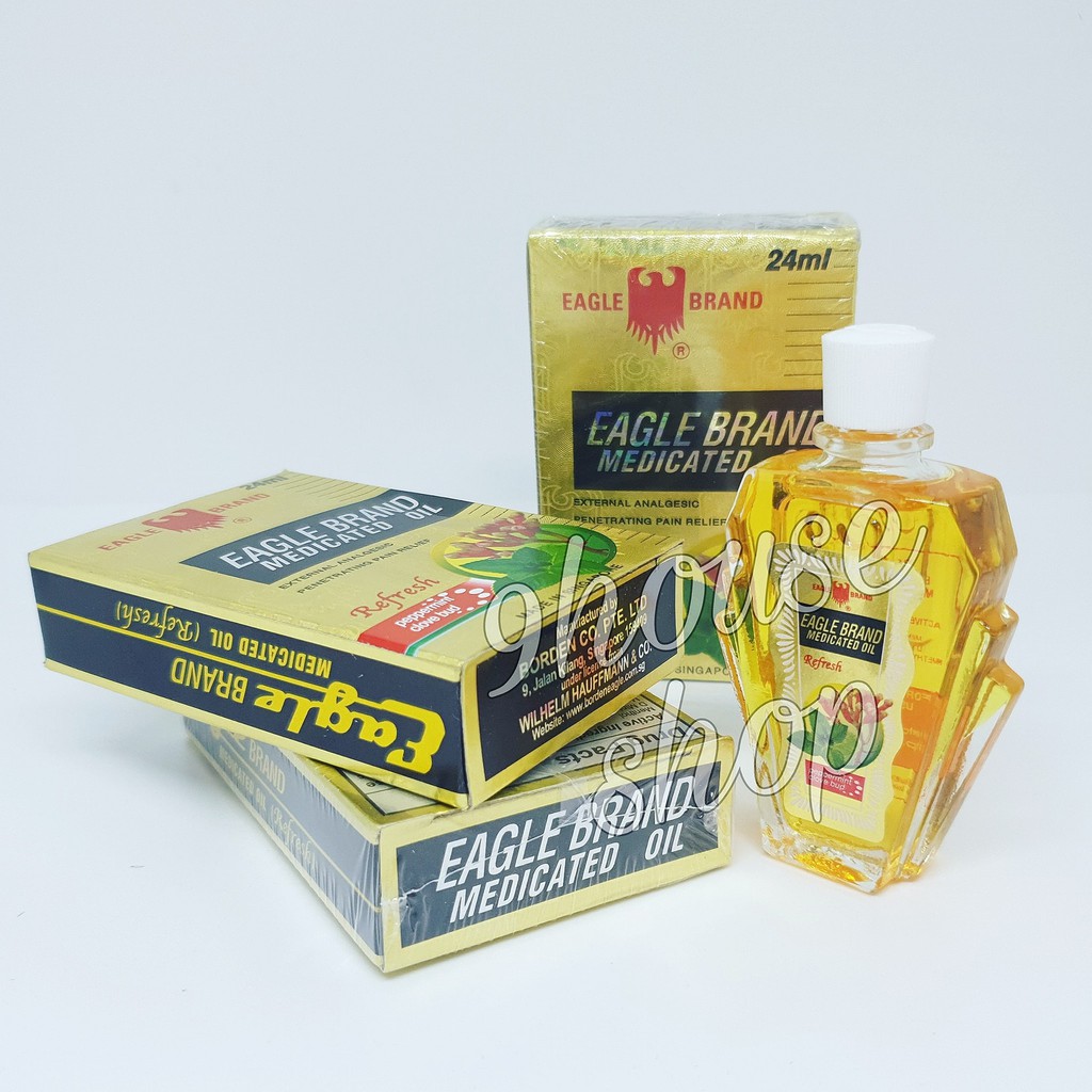 01 Dầu Con Ó VÀNG 24ML Eagle Brand Medicated Oil Refresh (Bạc Hà & Đinh Hương )