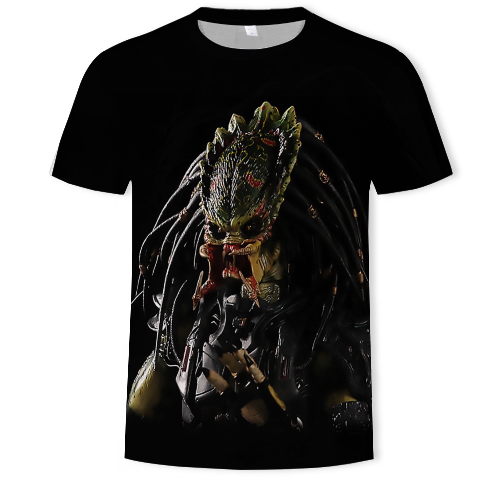 Áo thun tay ngắn cổ tròn in họa tiết Predator 3D thời trang phong cách đường phố cho nam và nữ