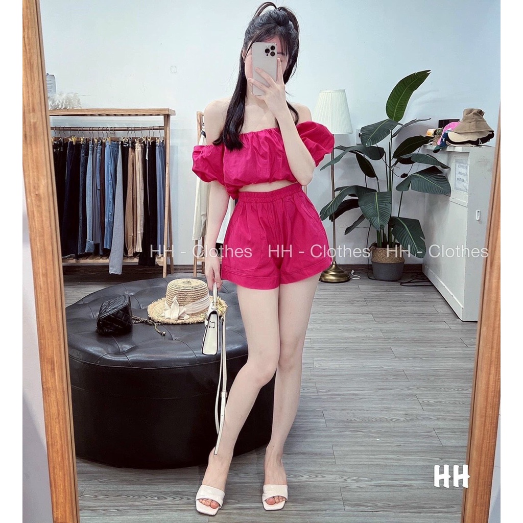 sét bộ đùi áo bệt vai tay phồng