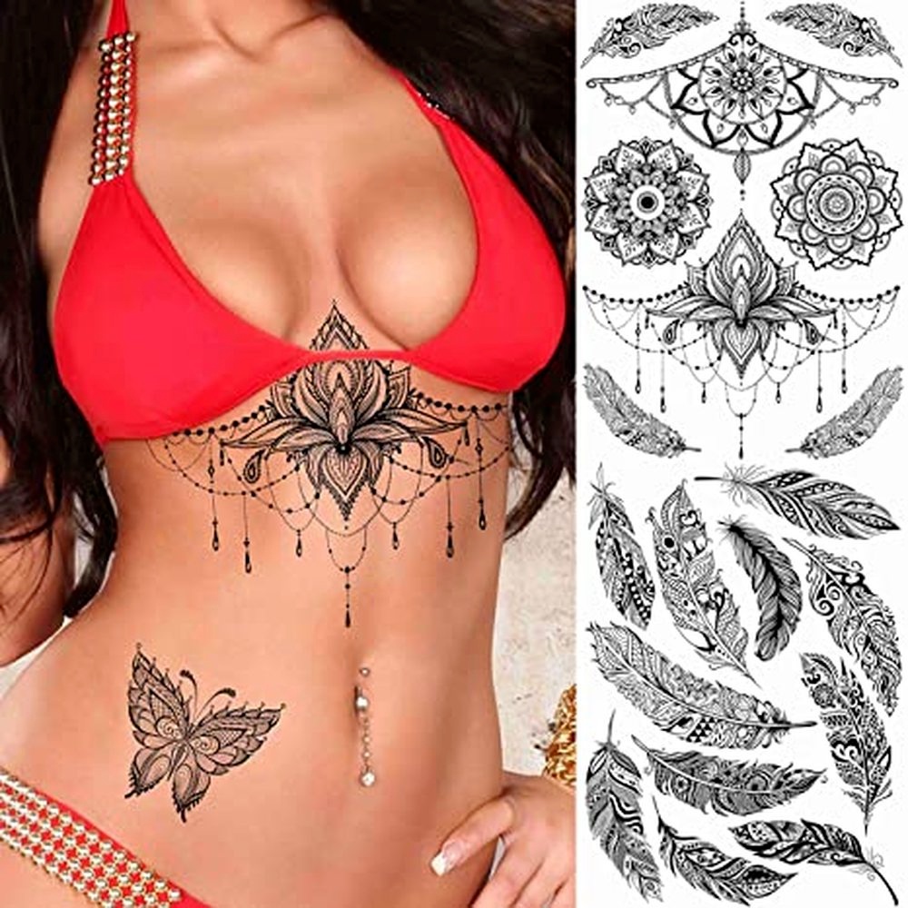 Hình xăm dán chống nước họa tiết mandala thời trang cho nữ