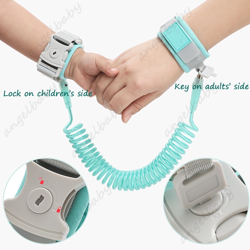 Vòng đeo tay chống thất lạc cho trẻ em Khóa dây đeo tay 1,5 - 2m 【Lõi thép, Chống xoắn, Có khóa an toàn】