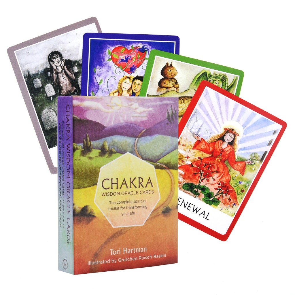 Combo Bộ Chakra Wisdom Oracle Cards  H14 và Túi Nhung Đựng Tarot