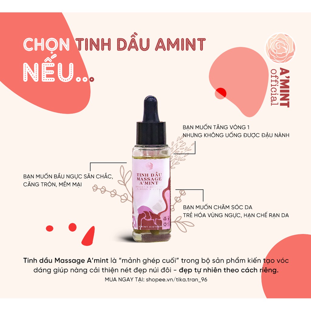 Tinh dầu Massage A'mint (Tặng kèm quà + Video hướng dẫn massage ấn huyệt độc quyền A'mint) | BigBuy360 - bigbuy360.vn