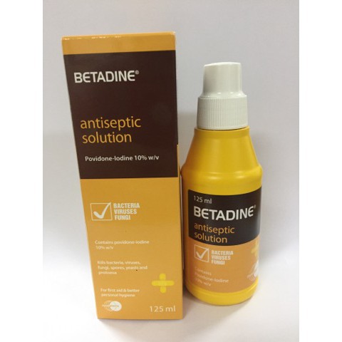 Betadine sát khuẩn vàng 10%, 125ml Date 02 12 2027