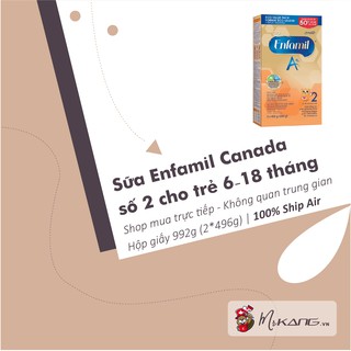 Sữa Enfamilk Canada Enfamil - số 2 - màu cam - hộp giấy 992g