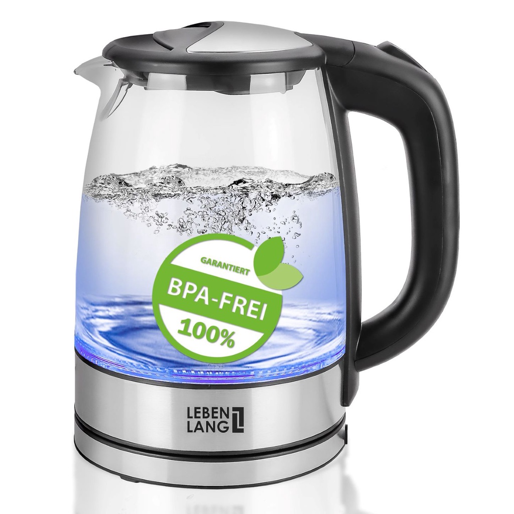Ấm siêu tốc bình siêu tốc thủy tinh LEBENLANG LBL2879 1.7 lít, công suất 2200W bảo hành đổi trả trong 2 năm