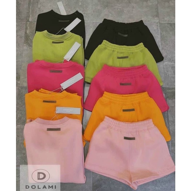 Set bộ nỉ dài tay quần đùi cho nữ