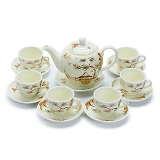 Bộ bình trà cảnh gốm sứ bát tràng t541-h