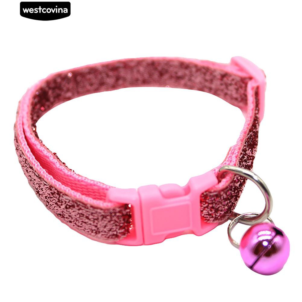 Vòng cổ kèm chuông phối họa tiết lấp lánh cho thú cưng