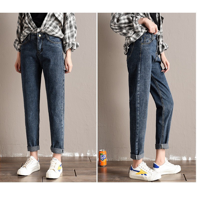 Q6003 - Quần baggy jean lưng cao nữ hàng nhập