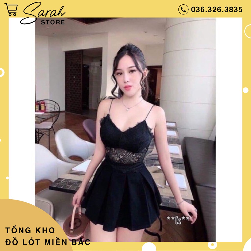 Áo Ren 2 Dây Croptop Ren, Áo Sợi Bún Hai Dây Ren Có Mút Đệm 9936