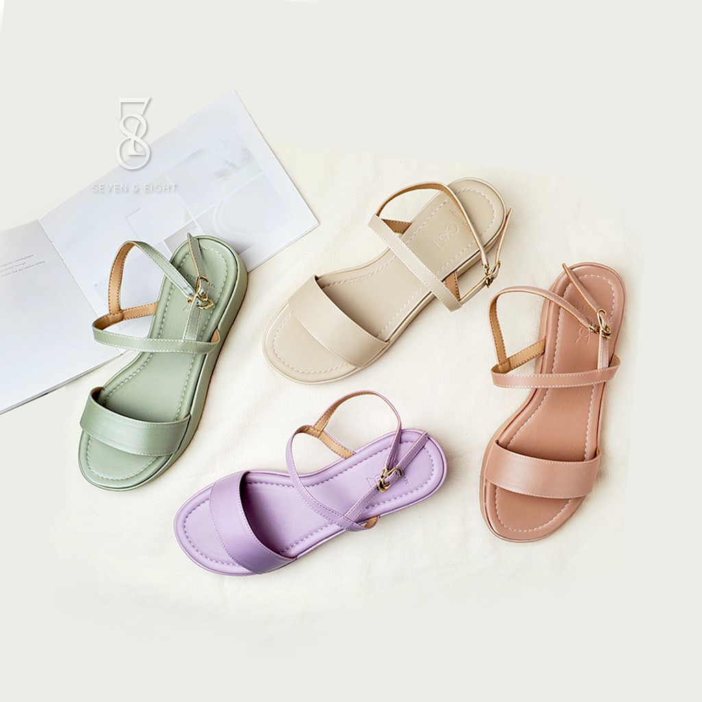 Sandal Nữ Quai Ngang Đế Bánh Mì Seven & Eight 4cm - SBM0001