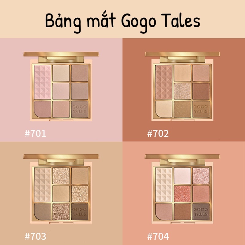 Bảng Phấn Mắt 8 Ô Mạ Vàng GOGO TALES Desert Starlight GT317