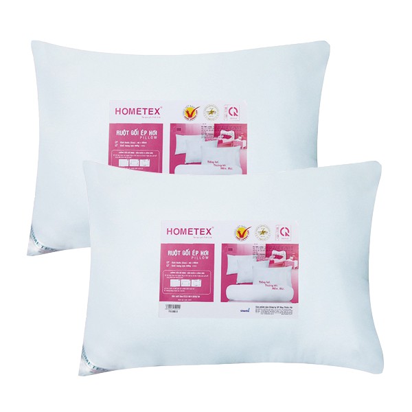 Combo 2 Gối Bông Ép Hơi Hometex 50x70cm - Ruột Gối Đầu Hometex Ép Hơi - Ruột Gối Nằm Hometex Bông Ép