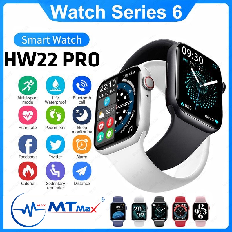 Đồng hồ thông minh HW22 Pro (Seri 6) - Kết nối NFC, Bluetooth, màn hình cảm ứng vuông 1.75 inch xịn sò cao cấp tiện lợi