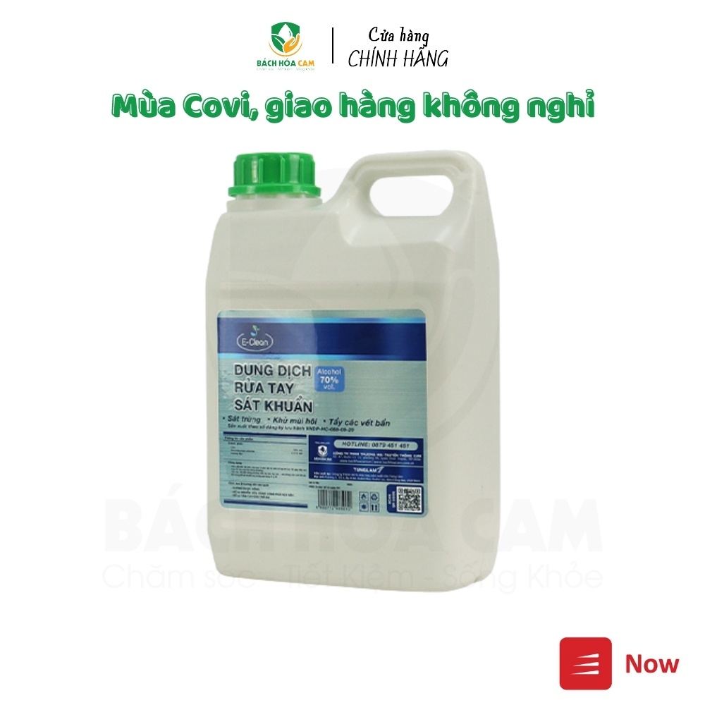 Dung dịch rửa tay sát khuẩn E-Clean dạng đặc can 2 lít _ Bách Hóa Cam