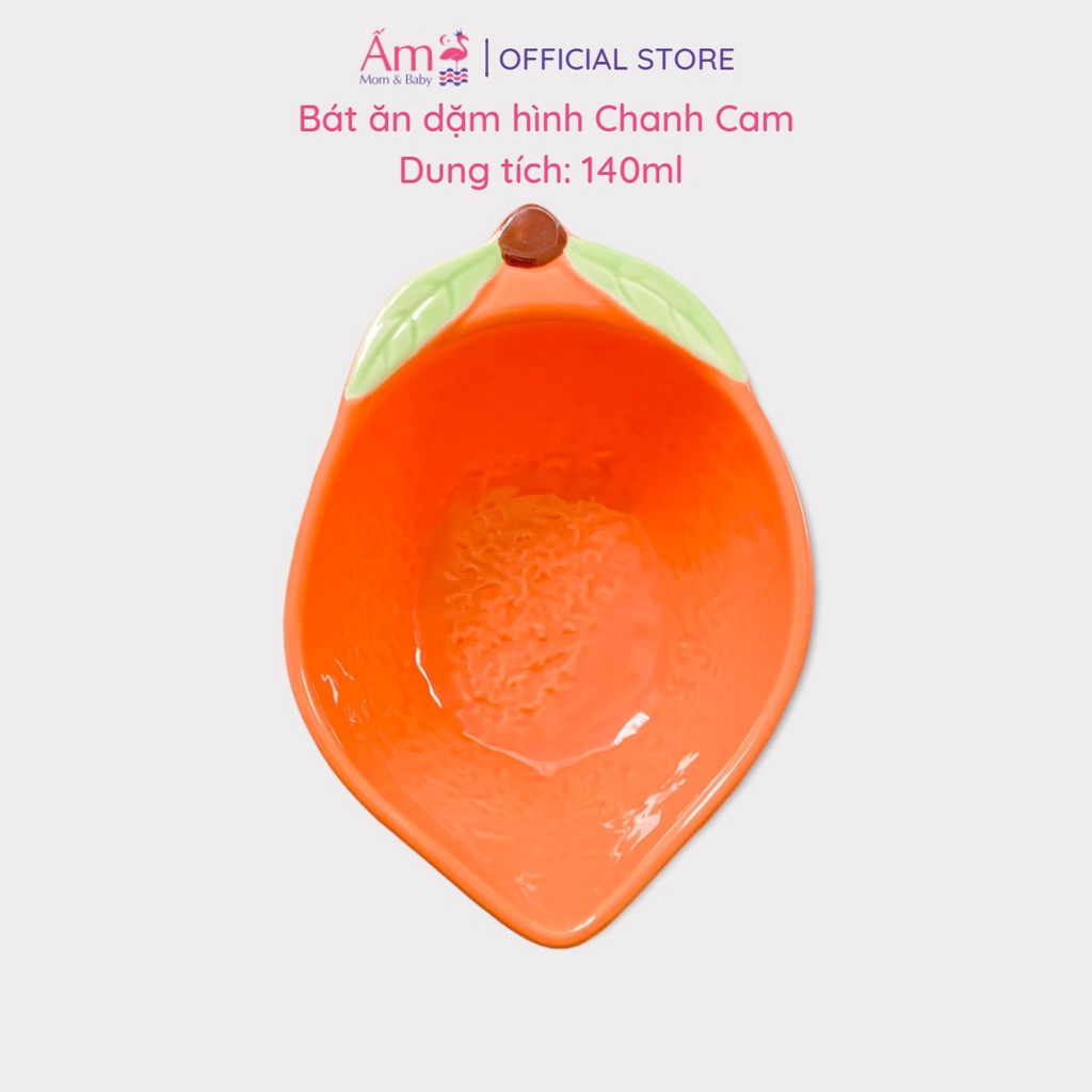 Bát Ăn Dặm Cho Bé  Bằng Sứ Hình Quả Chanh Nhiều Màu Sắc Ấm Baby Chịu Được Nhiệt Độ Cao Ấm Gift Decor