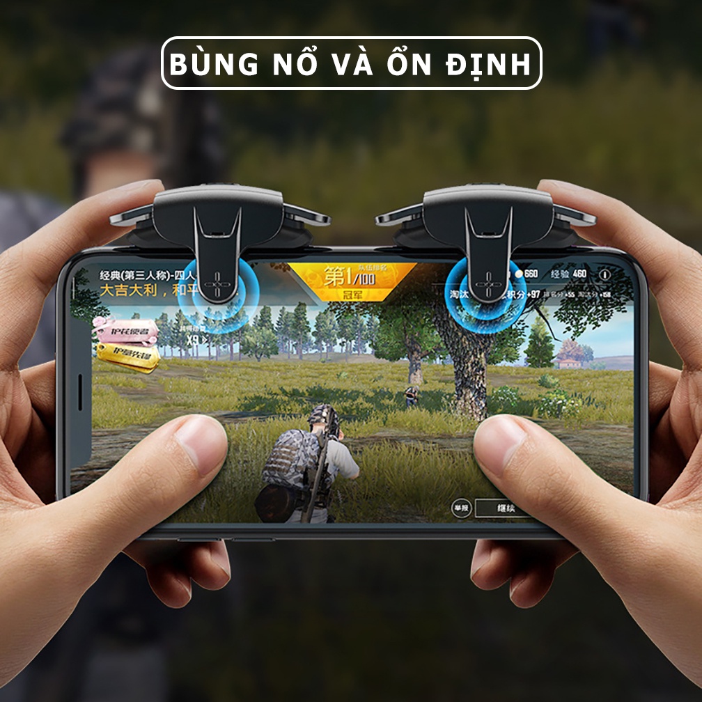 Nút bắn pubg MEMO AK05 hỗ trợ ghìm tâm auto tap 4 chế độ thao tác 4 ngón dễ dàng chơi game FPS FREE FIRE ROS