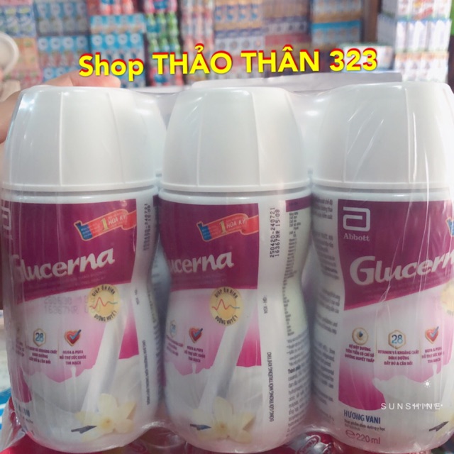 Lốc 6 chai Sữa Glucena Nước 220ml Dành Cho Người Tiểu Đường- CAM KẾT HÀNG CHÍNH HÃNG CÔNG TY 100%