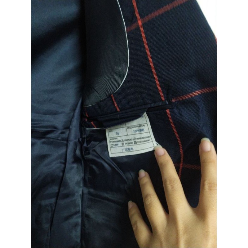 Áo vest nam caro xanh size S M thu đông hàng order Taobao