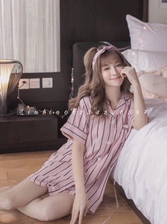 Đầm pyjama kẻ sọc 