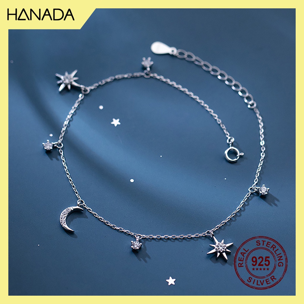Lắc Chân Bạc 925 Hanada Trăng Sao 0205 G18