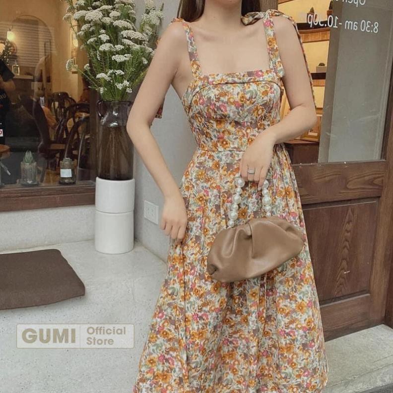 Đầm maxi dài 2 dây đi biển có mút ngực cao cấp - Váy maxi bông 2 dây  đi biển xinh đẹp GM2009  ྇