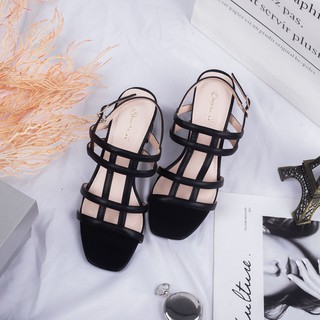 Giày sandal quai đan xen gót lớn 7p thương hiệu Angela_Q - SD03