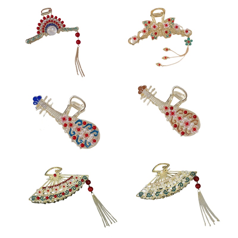 Kẹp Tóc Càng Cua Dày Chống Trượt Kiểu Hán Phục Trung Hoa Cổ Điển