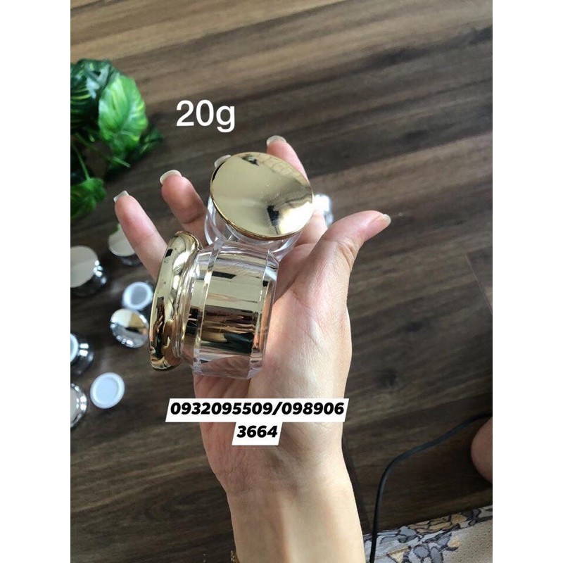 Hũ lọ 20g hình trụ nắp đĩa bay đựng kem mỹ phẩm