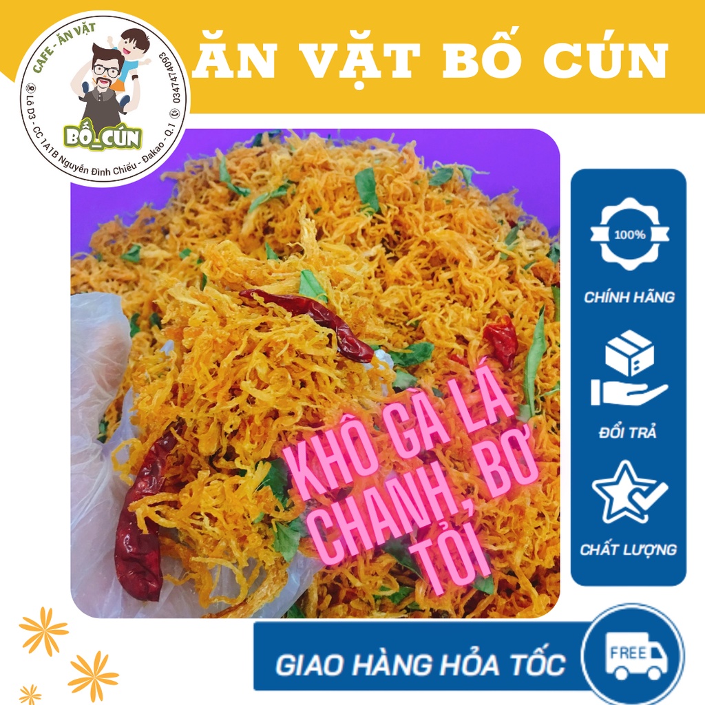 Khô Gà lá chanh, bơ tỏi siêu ngpn đồ ăn vặt Sài Gòn ( túi zip 200gr) | BigBuy360 - bigbuy360.vn