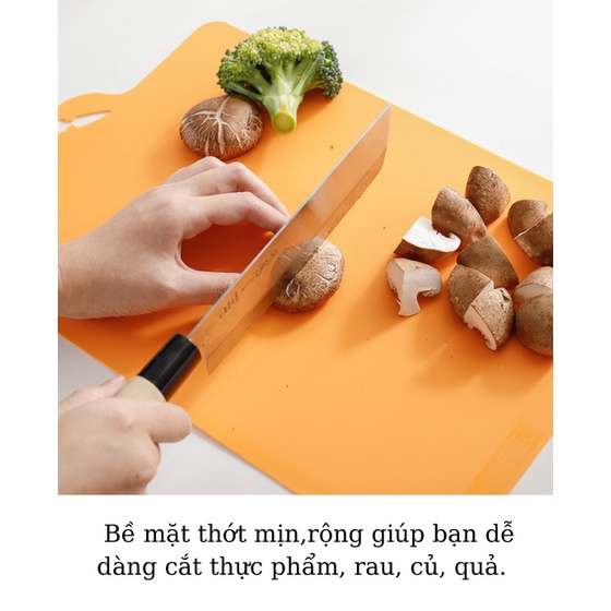 Thớt Nhựa Dẻo Size Lớn Chất Liệu Kháng Khuẩn Chống Trượt Nhiều Màu