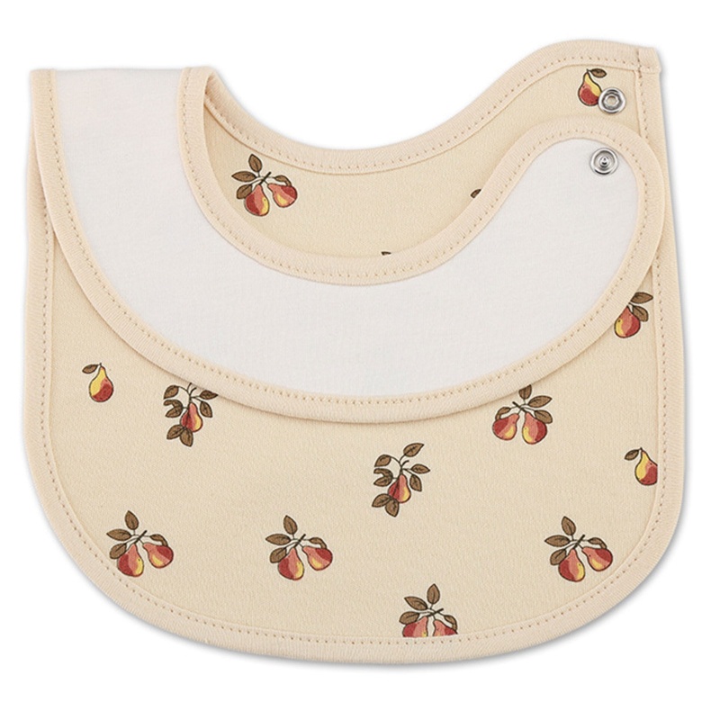 Bộ 2 Yếm Ăn Cotton Mềm Mại Chống Thấm Nước Có Nút Nhấn In Họa Tiết Hoạt Hình Cho Bé