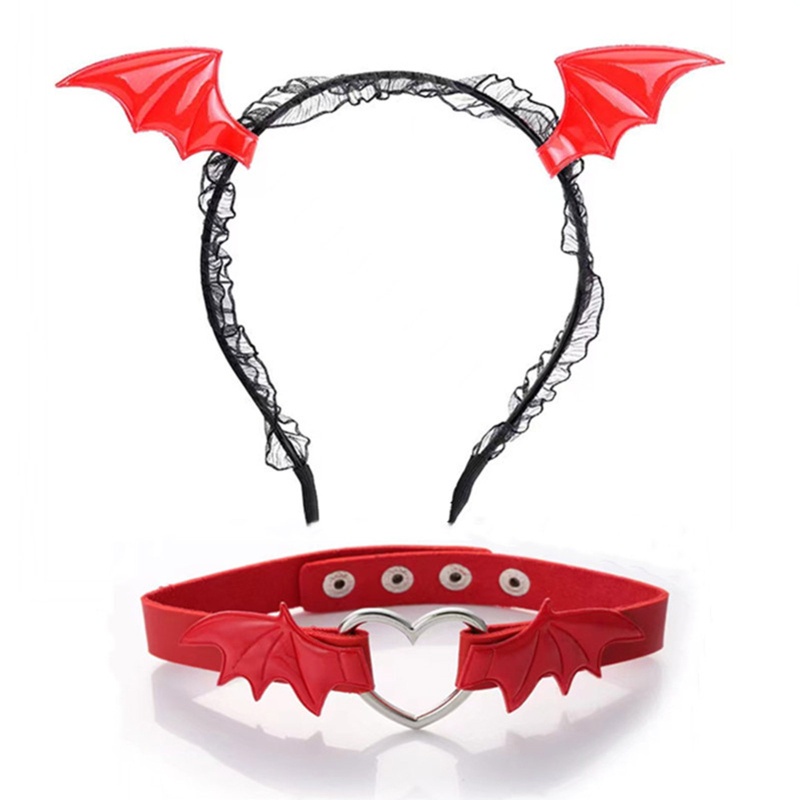 Flgo Gói 2 Băng Đô Và Choker Hình Cánh Dơi Hóa Trang Halloween Cho Người Lớn Và Trẻ Em