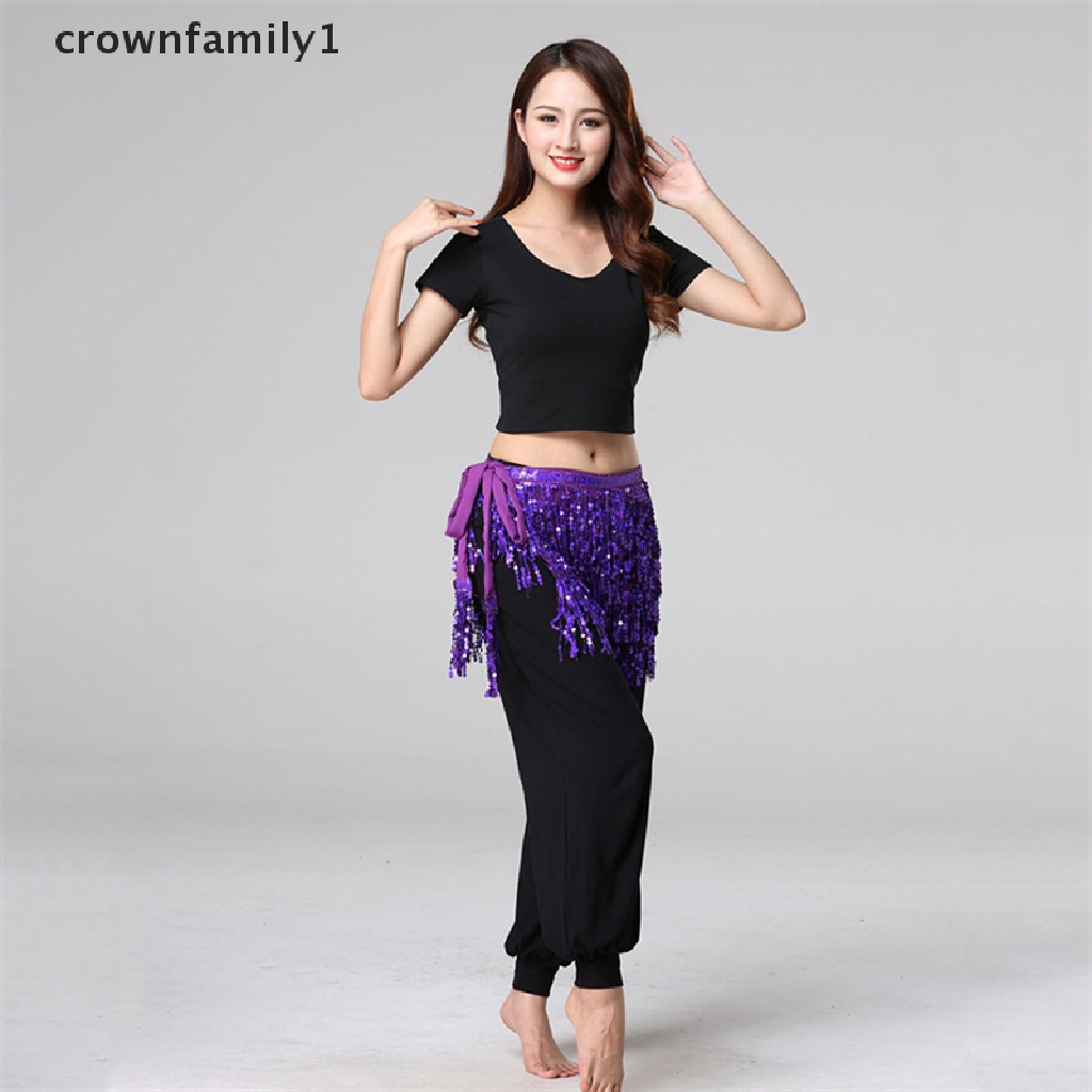 [crownfamily1] Chân Váy Tua Rua Ôm Hông Đính Kim Sa Lấp Lánh Dành Cho Bạn Nữ Mặc Khiêu Vũ