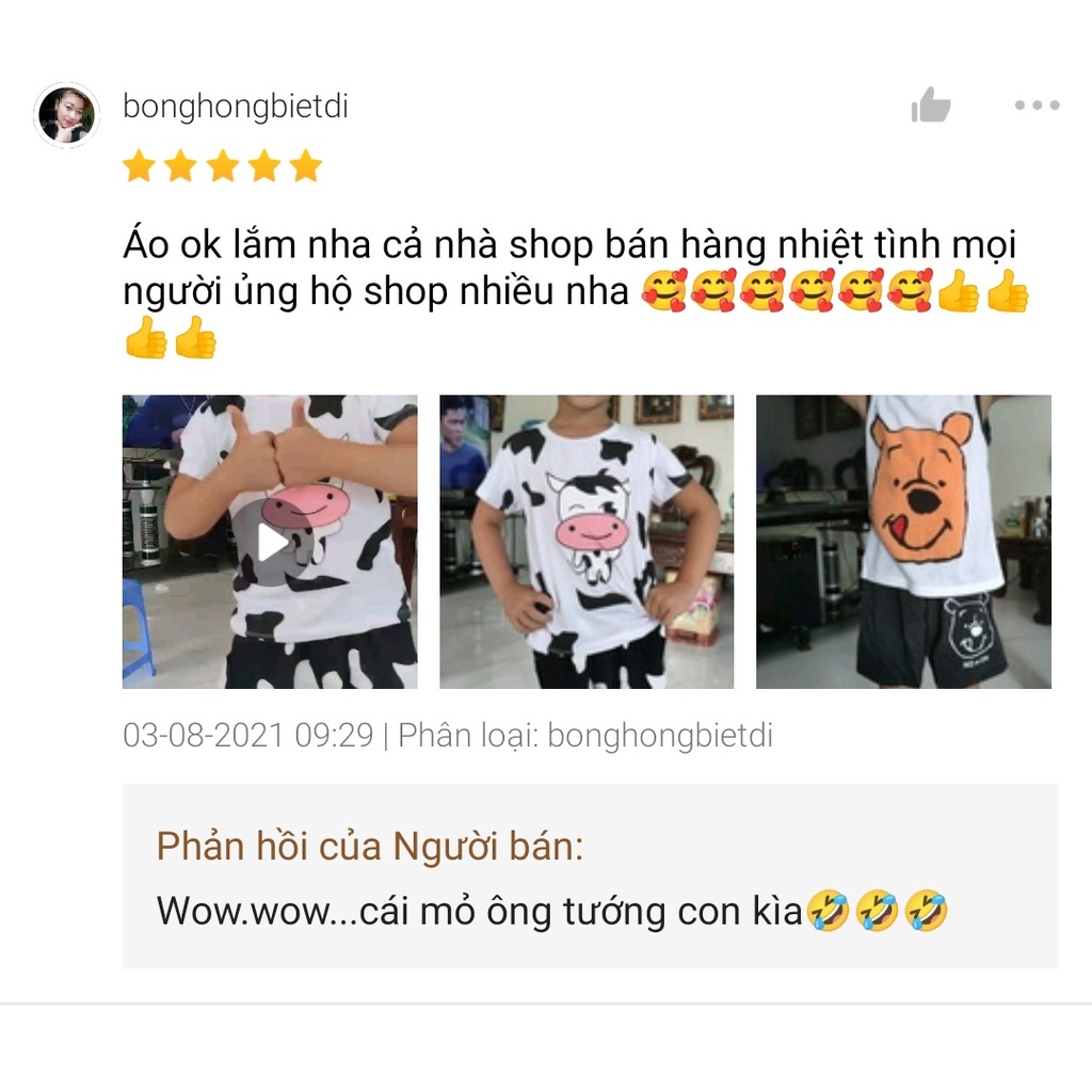 [Hót] Quần Áo👕hàng bán trên live  💯Sét hình cún cho bé 5kg đến 18kg