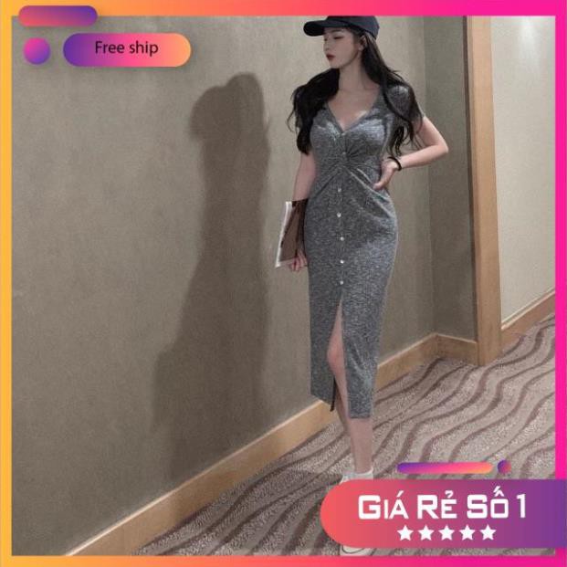 ĐẦM VÁY NỮ ULZZANG 2020 Váy xoắn eo nữ màu muối tiêu | BigBuy360 - bigbuy360.vn