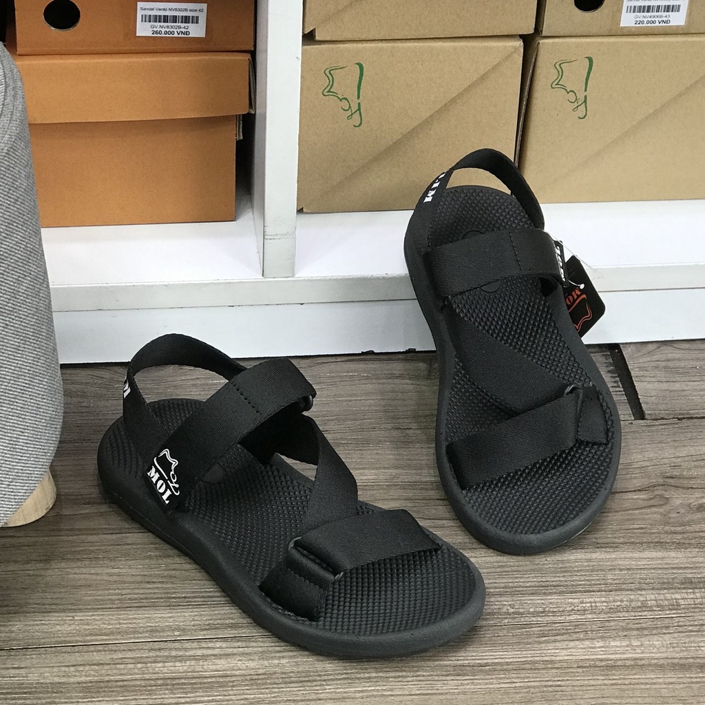 Giày Sandal MOL Nam Nữ Quai Chéo Đế Cao Su Quai Dù Đi Học Đi Làm Đi Chơi Mã MS1166