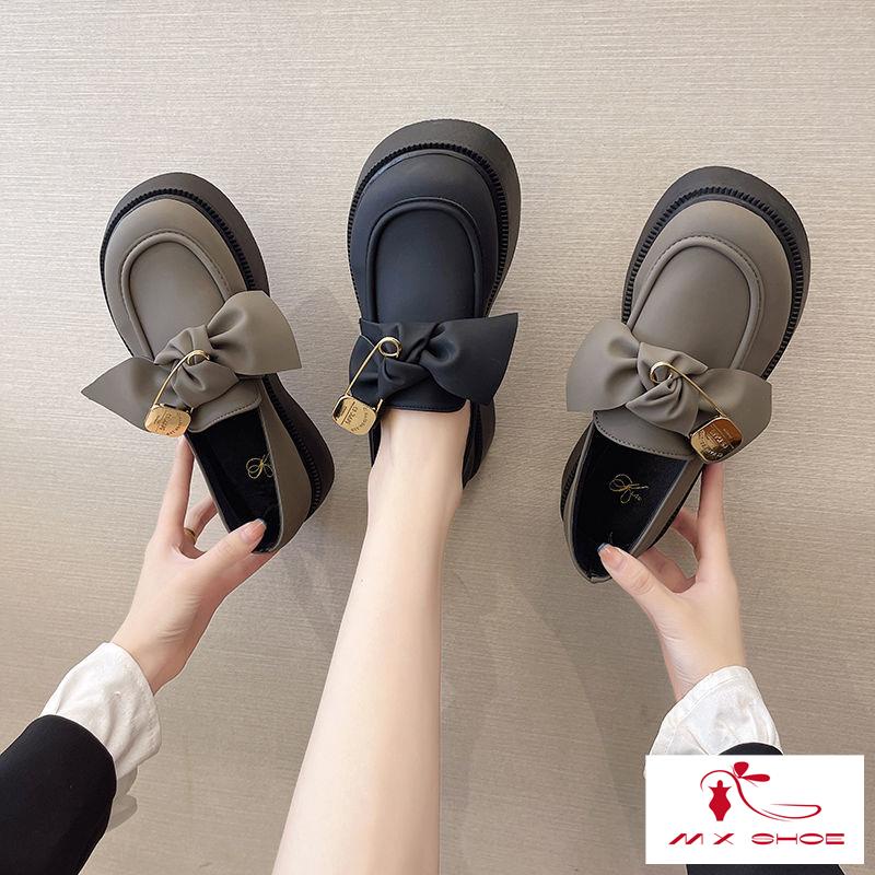 M & X ~  Giày Da Nữ Phong Cách Anh Quốc Cổ Điển Thời Trang Mới 2022