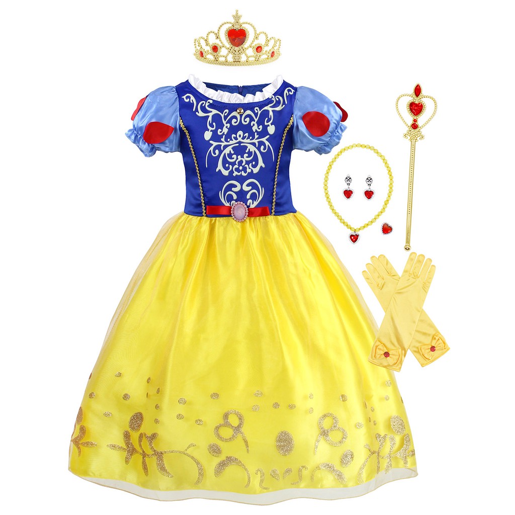 Chrismas Costume Girls Dress Snow White Princess Costume for Girls Halloween Birthday Party Cosplay Gift