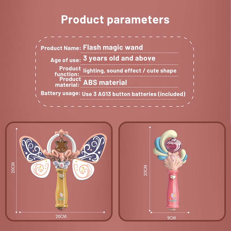 Đồ chơi gậy phép thuật ZHAN QI TOYS có đèn LED và nhạc vui nhộn cho bé gái