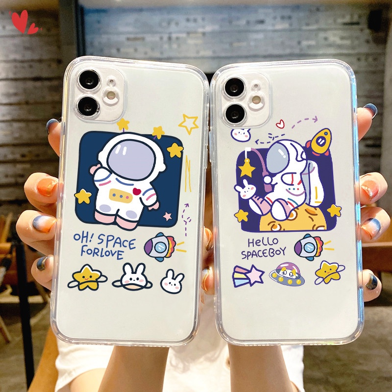 Ốp điện thoại TPU dẻo trong suốt họa tiết phi hành gia cho NOKIA 7.2 7.1 X7 7 X6 6.2 6.1 6 5.3 5.1 X5 5 4.2 3.4 3.2 3.1 PLUS 2.1