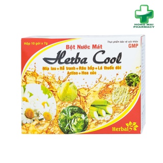 [CHÍNH HÃNG] BỘT NƯỚC MÁT HERBA COOL THANH NHIỆT, MÁT GAN Hộp 10 gói * 7g