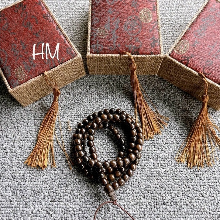 VÒNG TRẦM 108 HẠT HÀNG CHUẨN THƠM FULL BOX